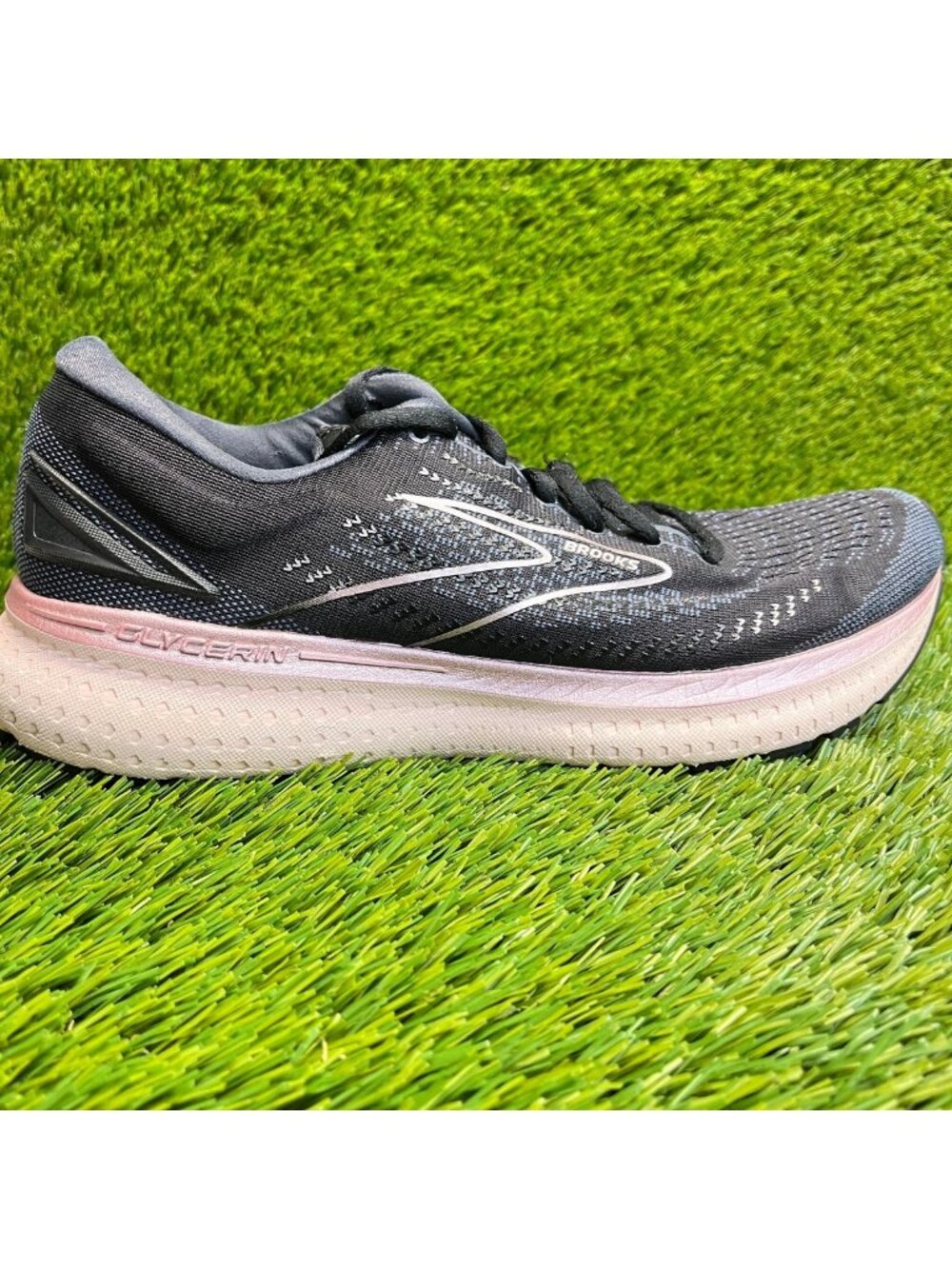 Brooks Glycerin 19 Womens Size 10.5 Black Pink Walking Running Shoes Sneakers